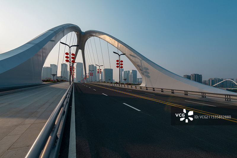 成都交子金融商务区，锦尚大桥图片素材