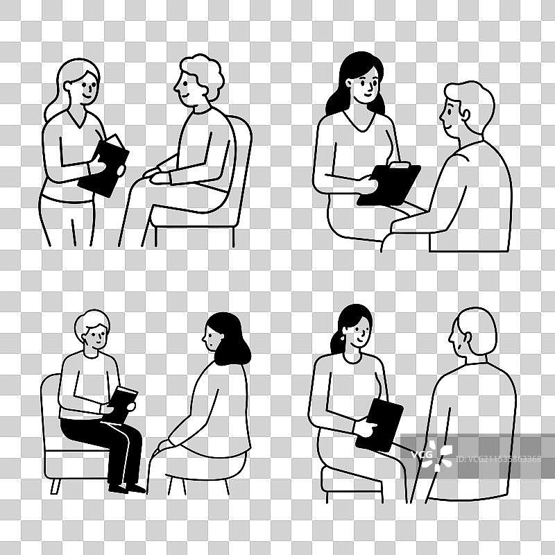 线条艺术行为分析师观察客户图片素材