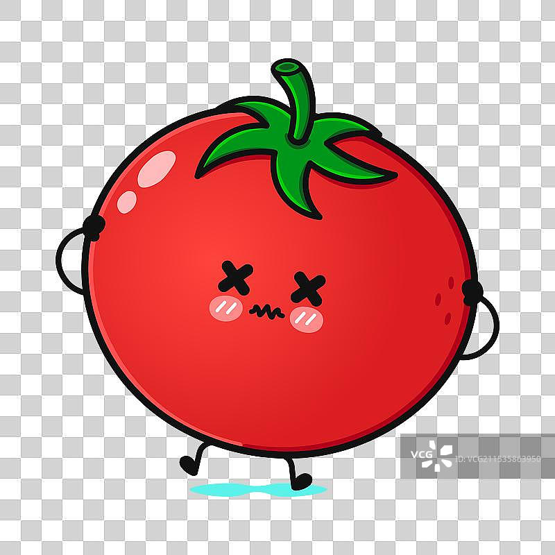 愤怒的番茄角色手绘卡通图片素材