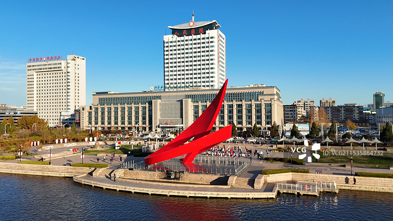 山东省德州市德城区新湖风景区图片素材