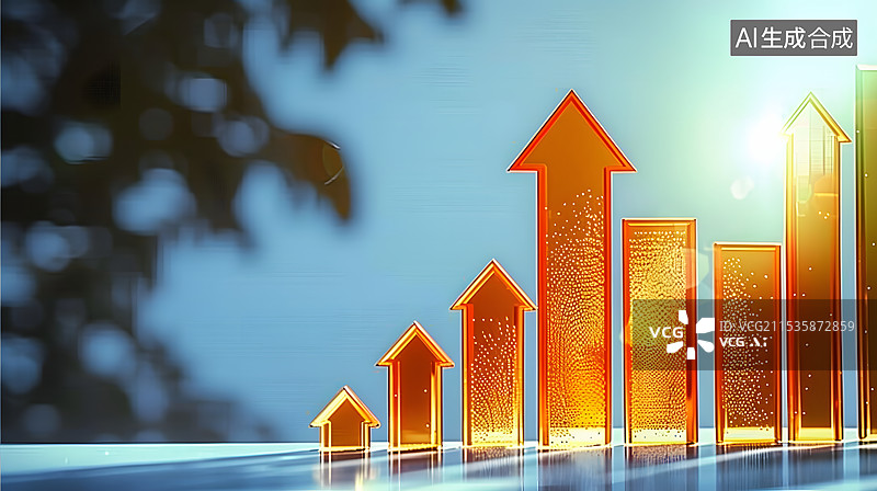 【AI数字艺术】增长象征的财务和业务图表和图形图片素材