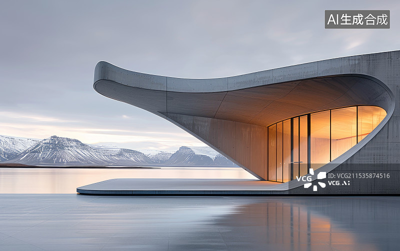 【AI数字艺术】现代艺术建筑与汽车广告背景图图片素材