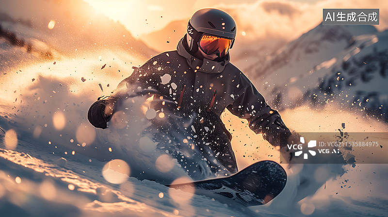 【AI数字艺术】滑雪的运动员图片素材