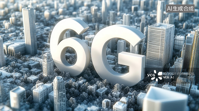 【AI数字艺术】6G通信技术互联互通智慧城市科技概念图片素材
