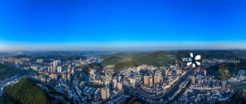 四川省绵阳市盐亭县云溪镇航拍图片图片素材