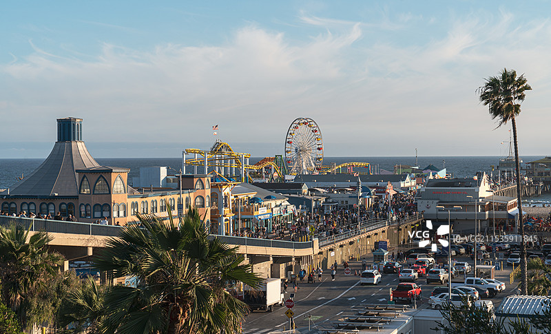 美国洛杉矶圣莫妮卡海滩图片素材