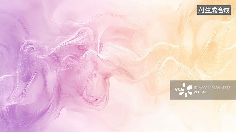【AI数字艺术】紫金渐变色蒸汽烟雾抽象背景图片素材