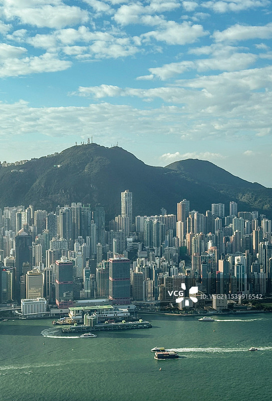 香港维多利亚港上环城市风光图片素材