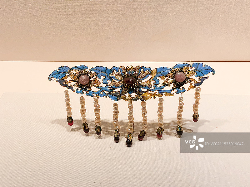 故宫博物院藏清代点翠头饰图片素材