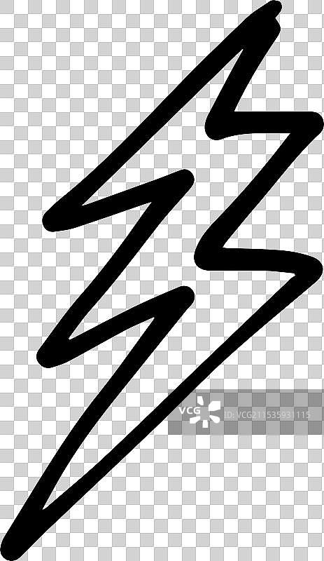 手绘闪电图标用于雷暴图片素材