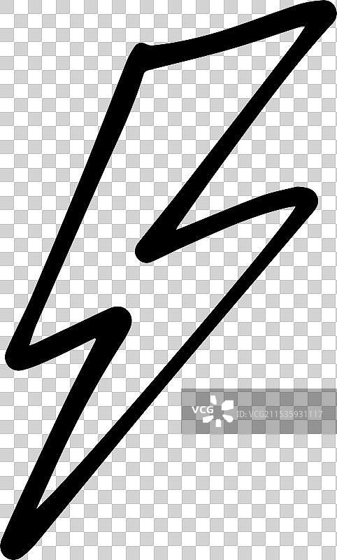 手绘闪电图标用于雷暴图片素材