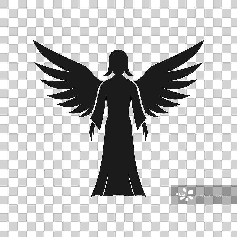 天使剪影图片素材