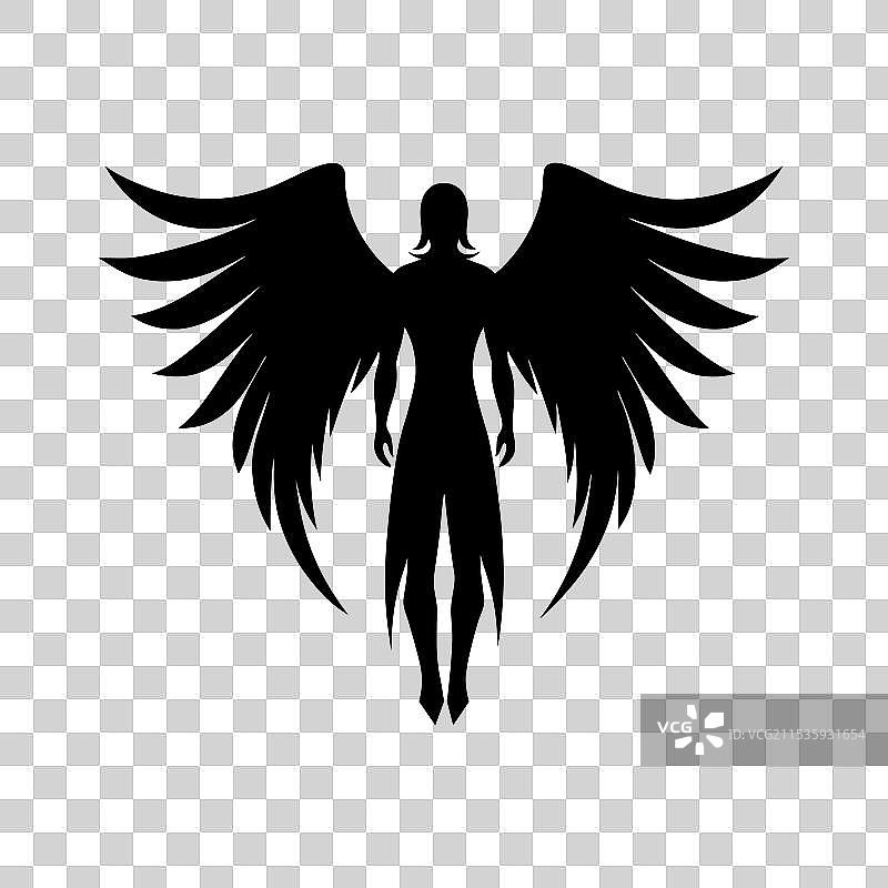 天使剪影图片素材