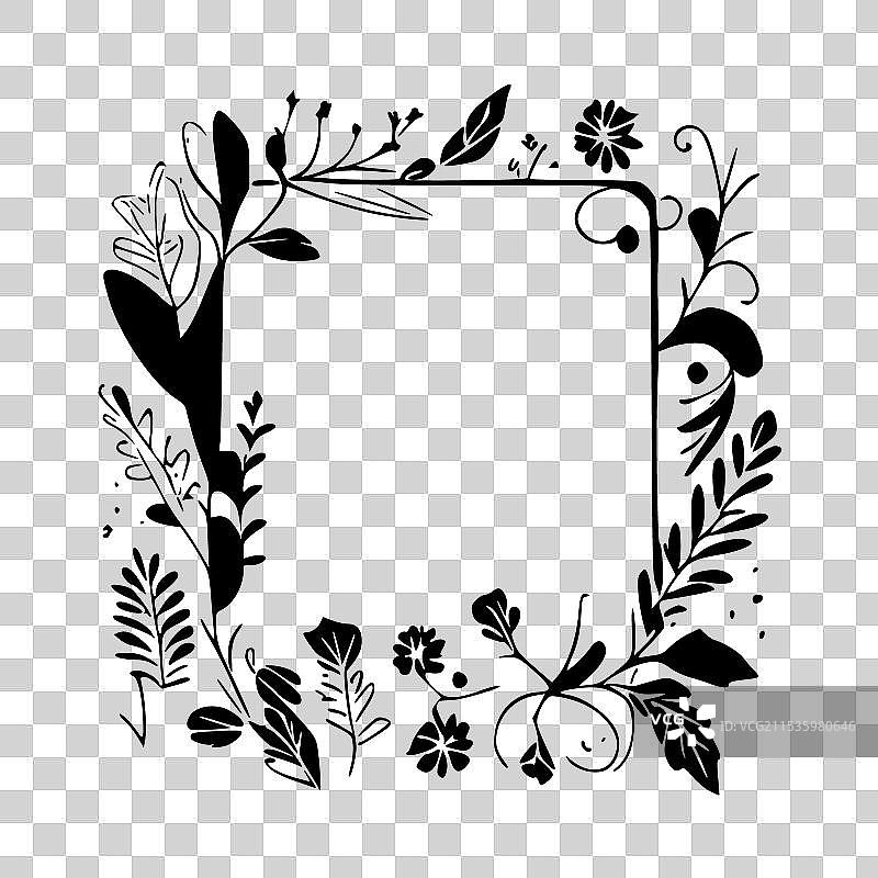 花卉框架 - 高质量标志 - 理想用于图片素材