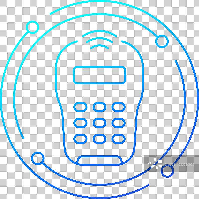 POS终端图标线性设计图片素材