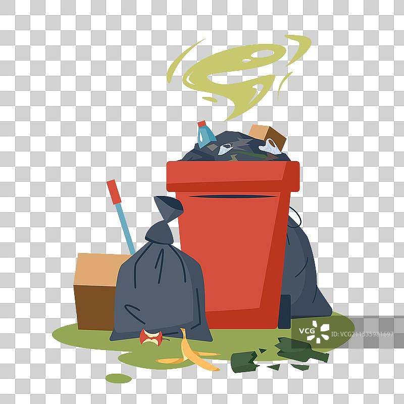卡通风格的垃圾堆图标图片素材