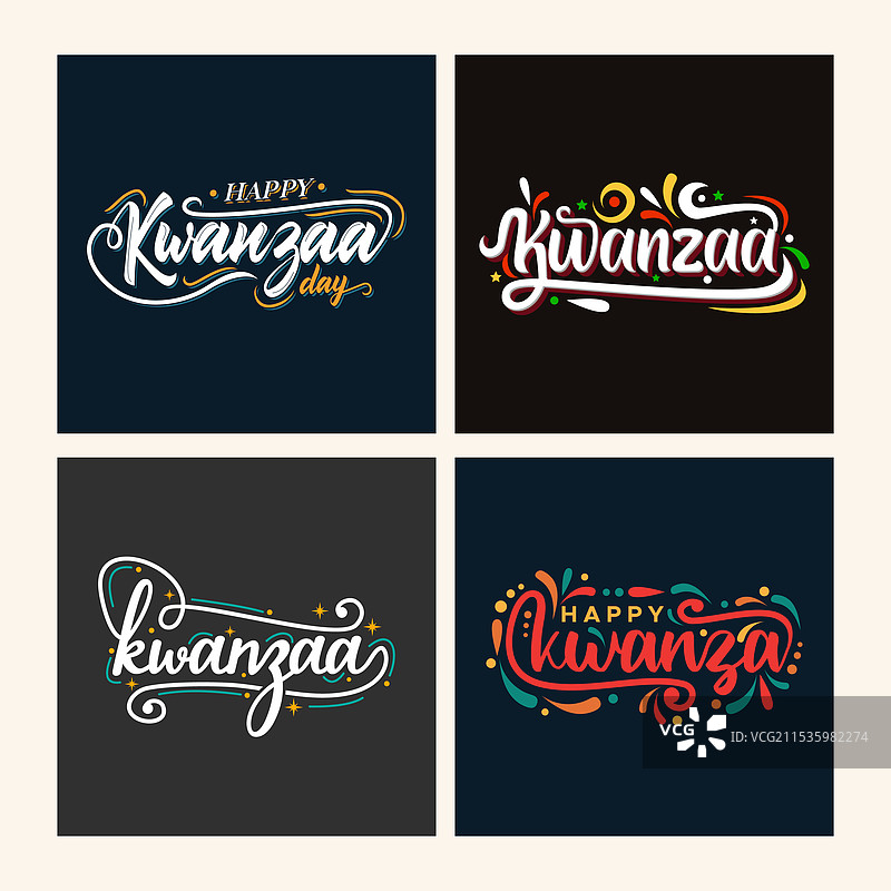 快乐的宽扎节字母设计图片素材