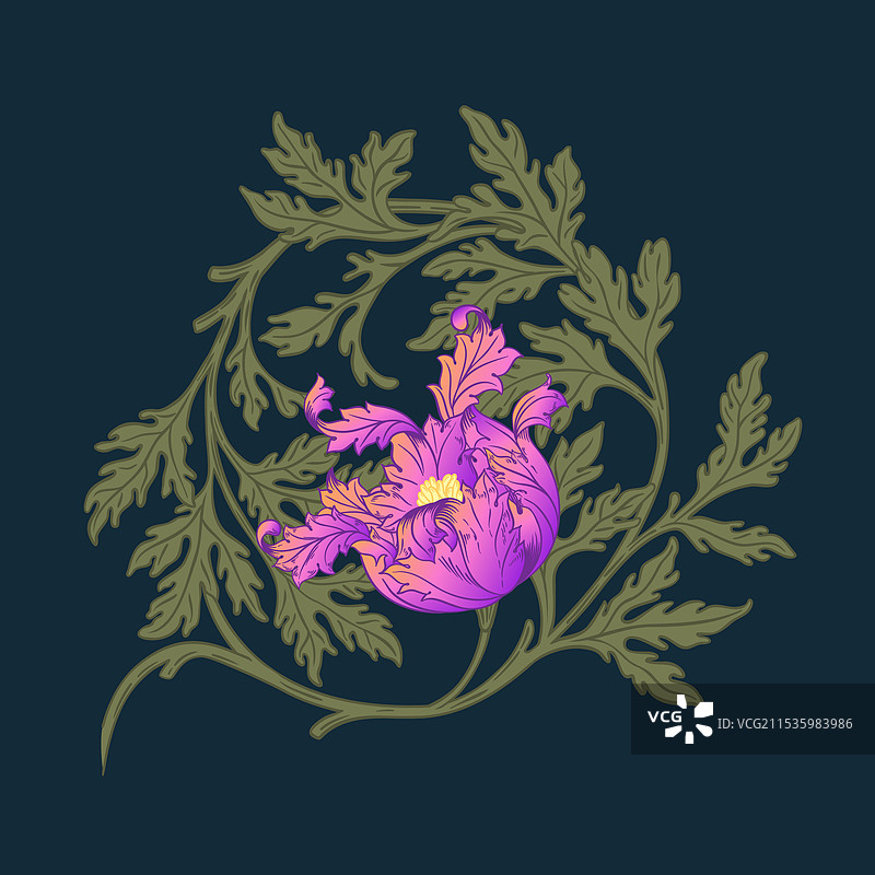 复古风格的花卉无缝图案图片素材