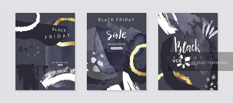 黑色星期五促销卡片套装图片素材
