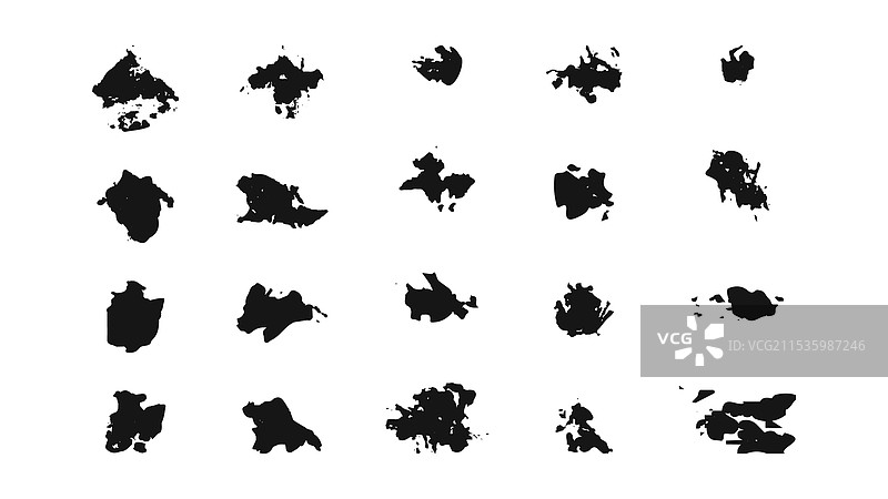 纹理画笔和污点涂抹各种形状图片素材