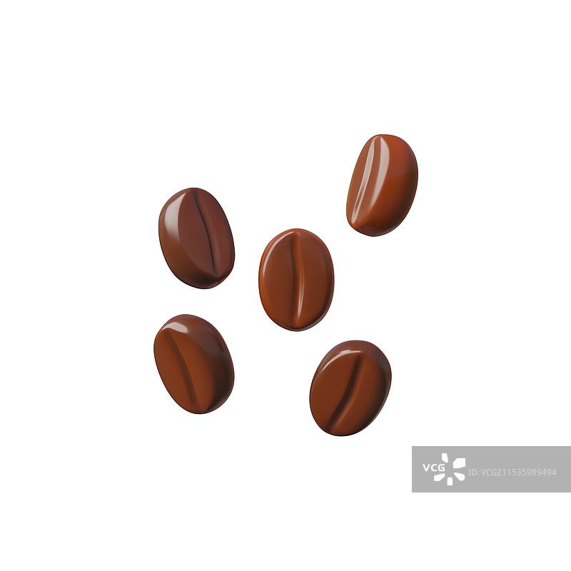 适合的深烘焙咖啡豆的3D图像图片素材