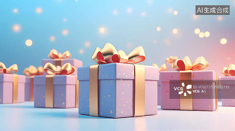 【AI数字艺术】节日圣诞节新年礼物背景图片素材