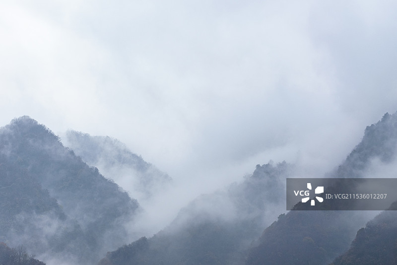 雨中翠华山图片素材