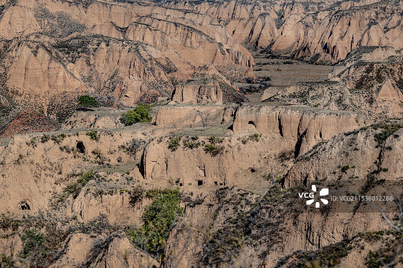 山西黄土高坡黄土沟壑地貌图片素材