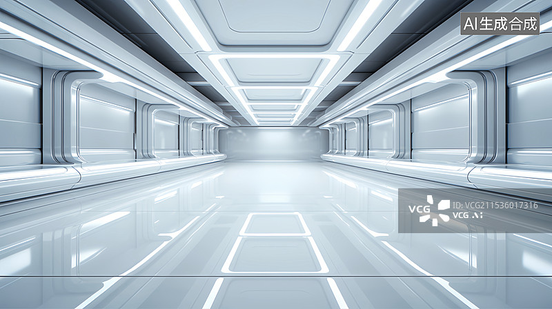 【AI数字艺术】银色金属科幻建筑空间汽车广告背景图图片素材