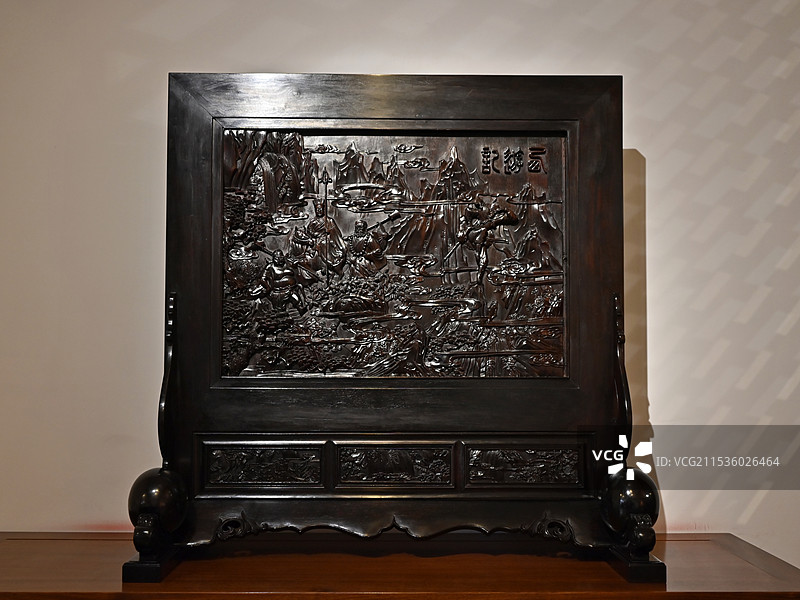 中国紫檀博物馆 紫檀雕“西游记”插屏图片素材