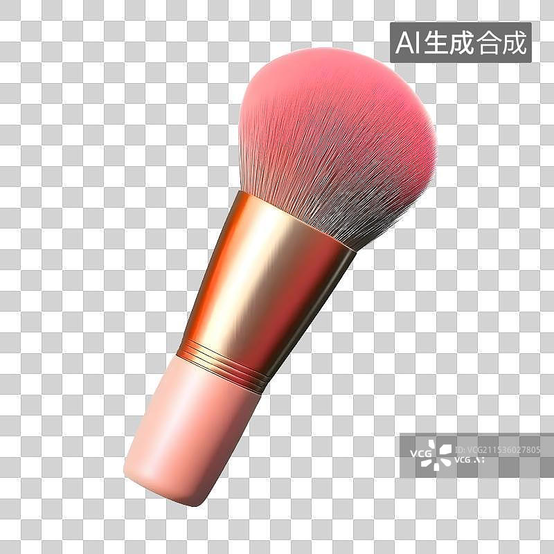 【AI数字艺术】3D渲染，透明背景中的腮红刷图片素材