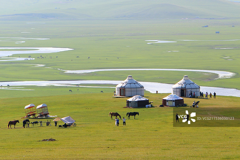 内蒙古呼伦贝尔大草原自然风光图片素材