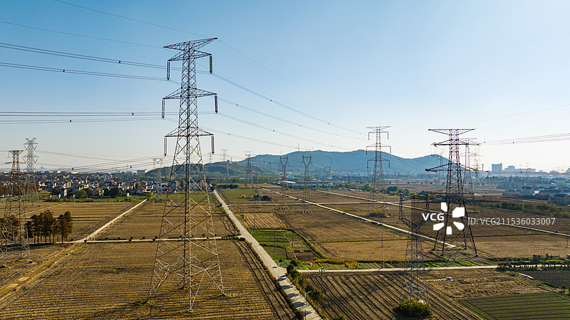 高压输电线图片素材