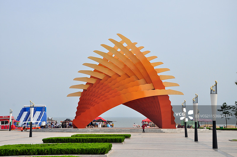 山东威海“心向大海”城市雕塑图片素材