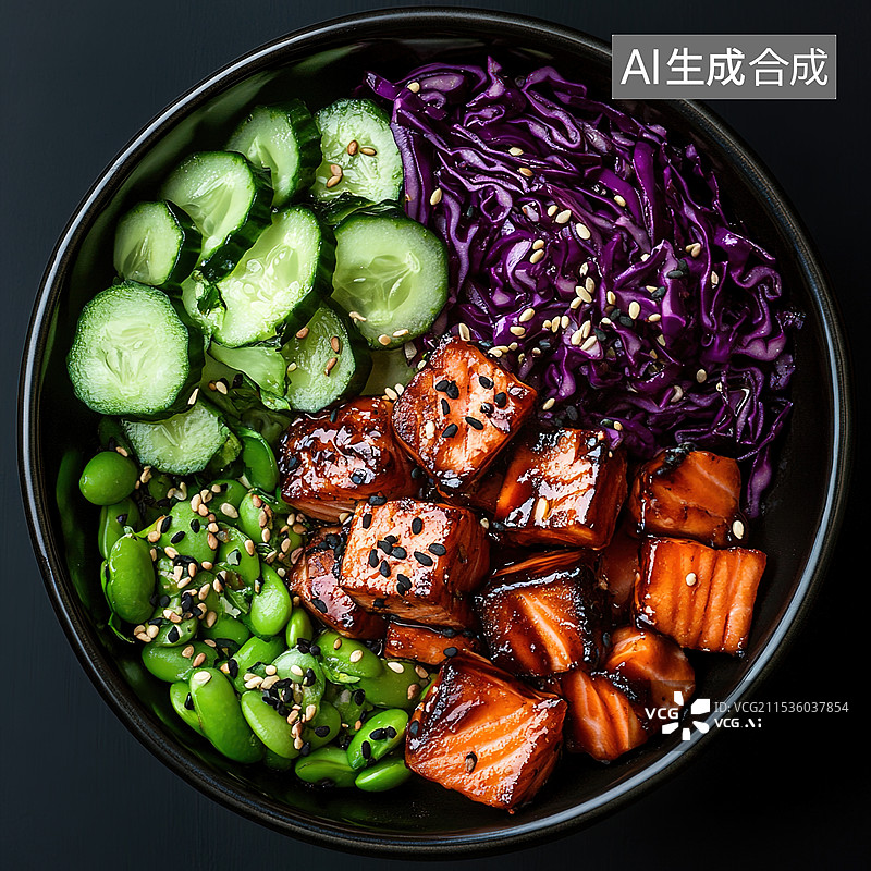 【AI数字艺术】色彩缤纷的夏威夷风味沙拉图片素材