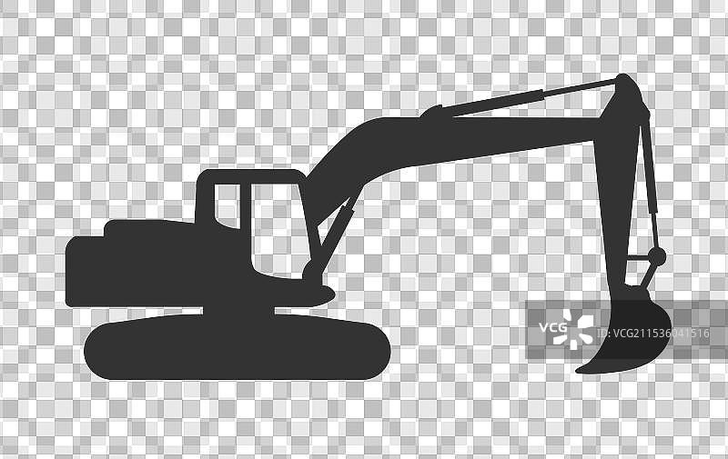 挖掘机图标的轮廓图片素材