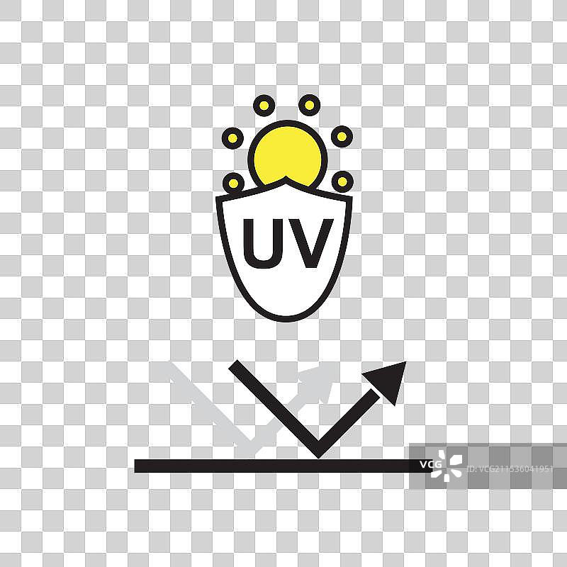 防晒盾和紫外线皮肤保护线图片素材