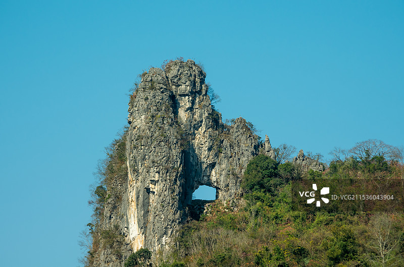 阳朔周边和漓江12月初冬的山水景色图片素材