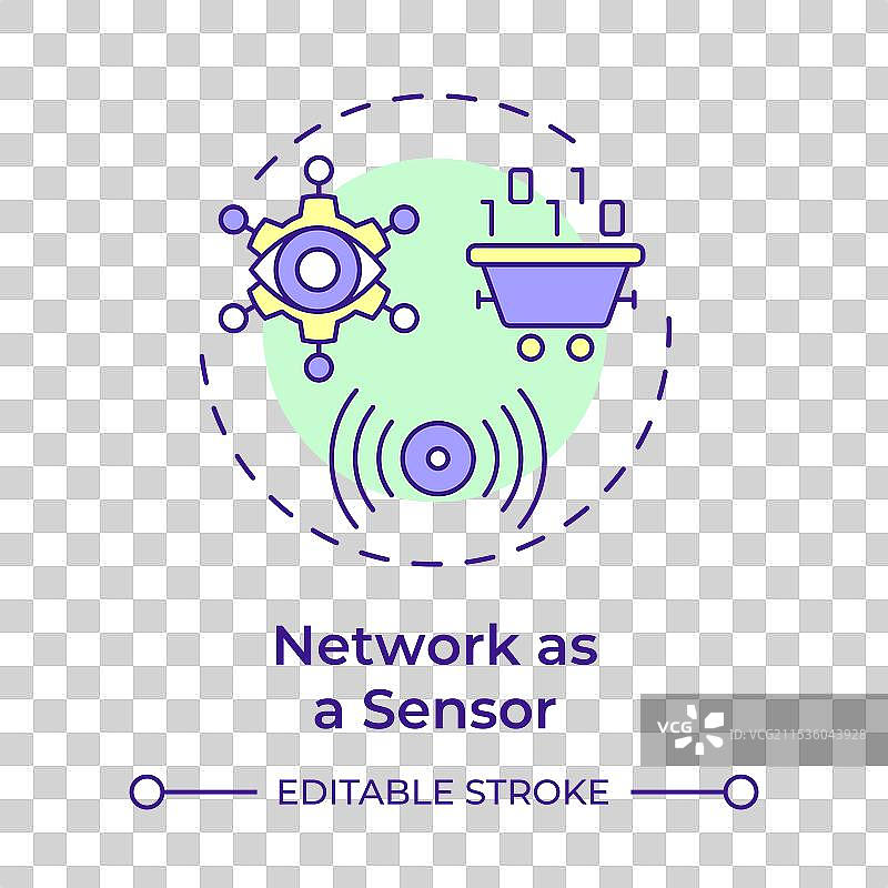 网络作为传感器的多色概念图标图片素材