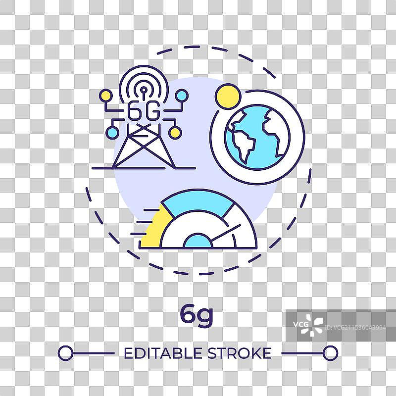6G多色概念图标图片素材