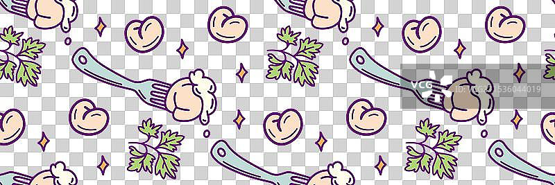 肉饺子的颜色图案、面团和肉馅图片素材