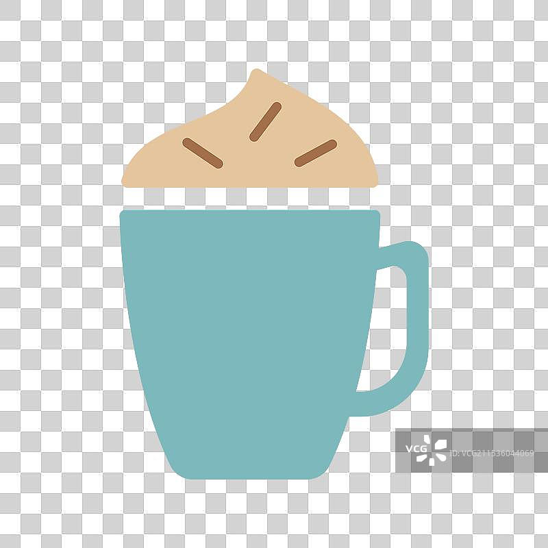 奶油色咖啡扁平图标图片素材