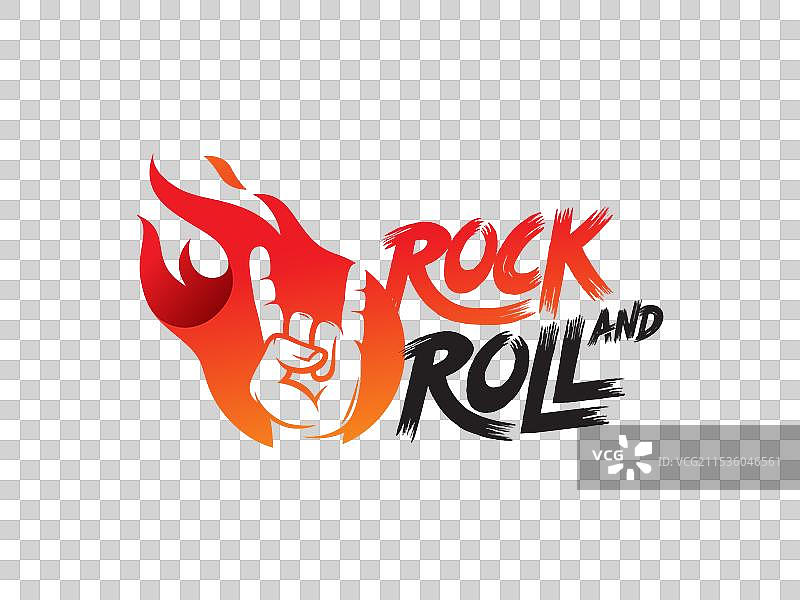 摇滚乐标志符号或图标模板图片素材