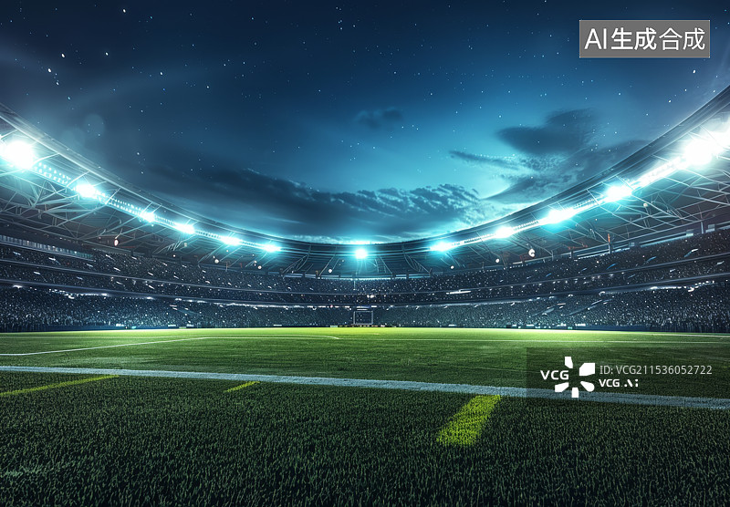 【AI数字艺术】空旷的足球场图片素材