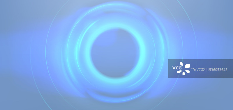 围绕球体的同心圆与蓝色光线图片素材