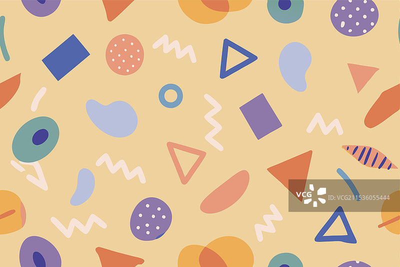 充满活力的几何图案，包含多种颜色图片素材