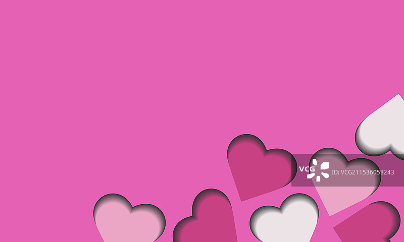 粉色横向背景与心形图案图片素材