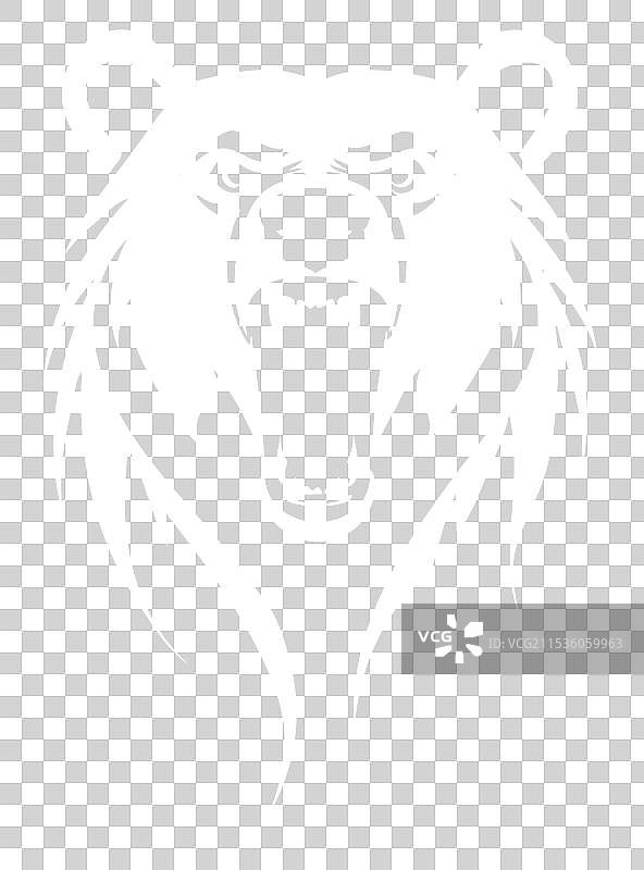 狂野咆哮的熊头符号图片素材