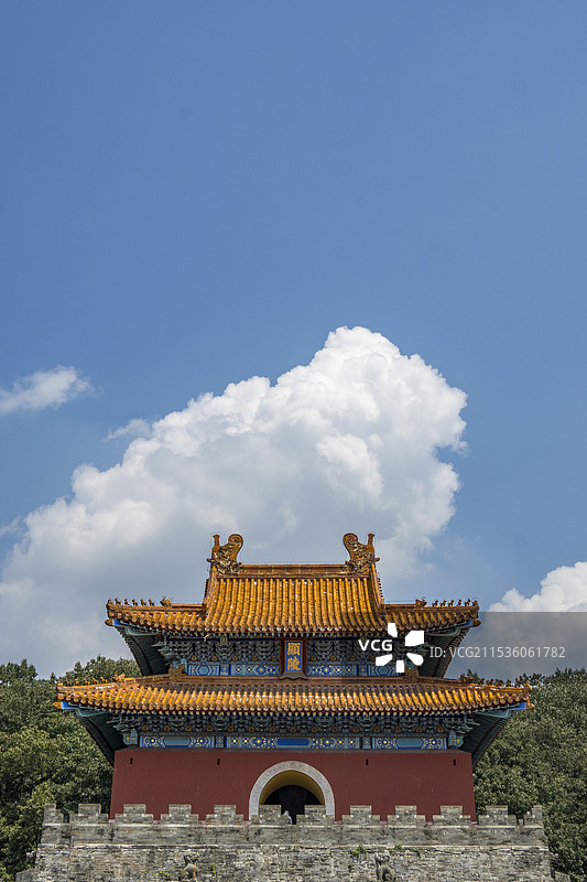 湖北钟祥-最美皇陵-明·显陵-宝城明楼图片素材