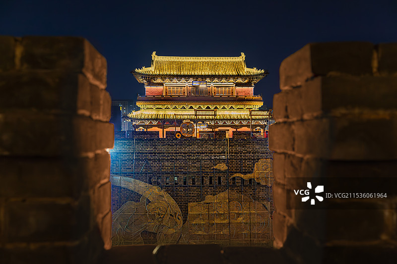 大同古城夜色图片素材